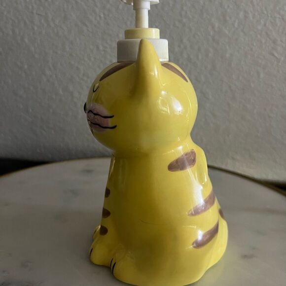Vintage Jerry Faw Kitty Liquid Dispenser Yellow 1990’s 7” - Picture 4 of 5